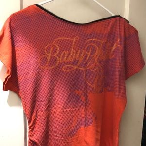 Baby phat zipper neck t shirt